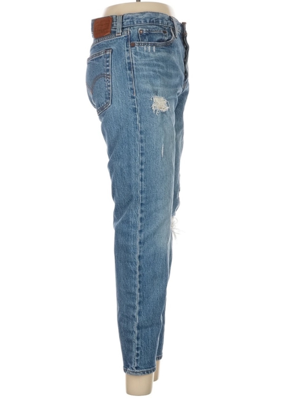 Levi’s Wedgie Fit Jeans Distressed Light Wash Straight Leg 28 - Picture 3 of 7